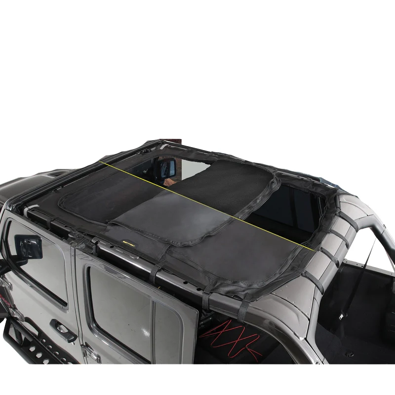 Smittybilt Extended Shade Top w/ Skylights - Black Diamond/Mesh (18+ JLU) Model 97500