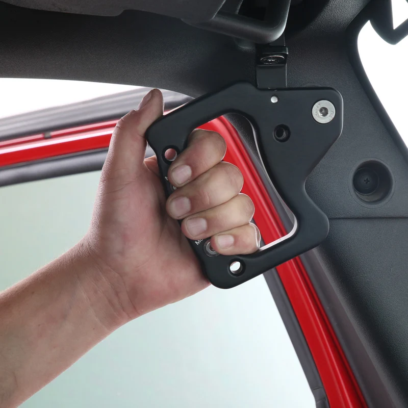 Smittybilt Front Aluminum Grab Handle Pair - Black (07-18 JK/JKU) Model 76931