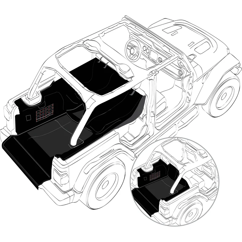 Smittybilt GEAR Cargo Liner - Black (18+ JLU) Model 87401 - Image 5