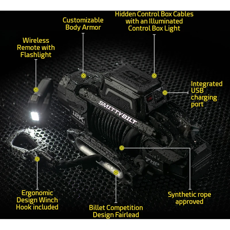 Smittybilt X2O GEN 3 12K Winch with Synthetic Rope Model 98812 - Image 6