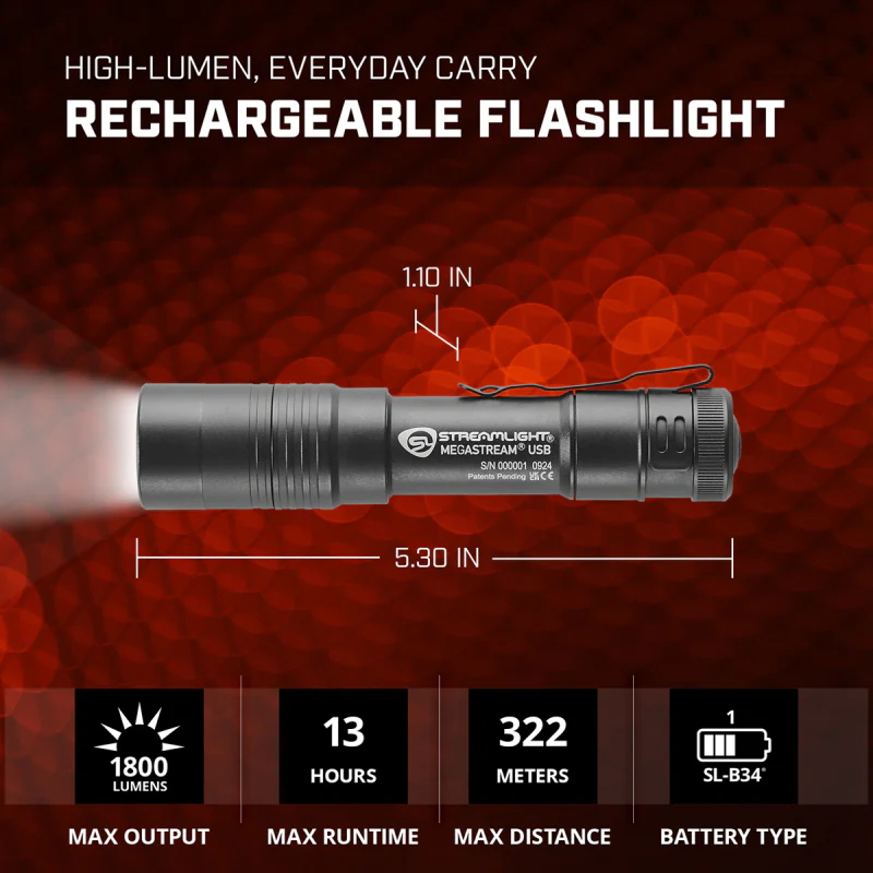 Streamlight MegaStream® USB Flashlight - Black SLI66210 - Image 11