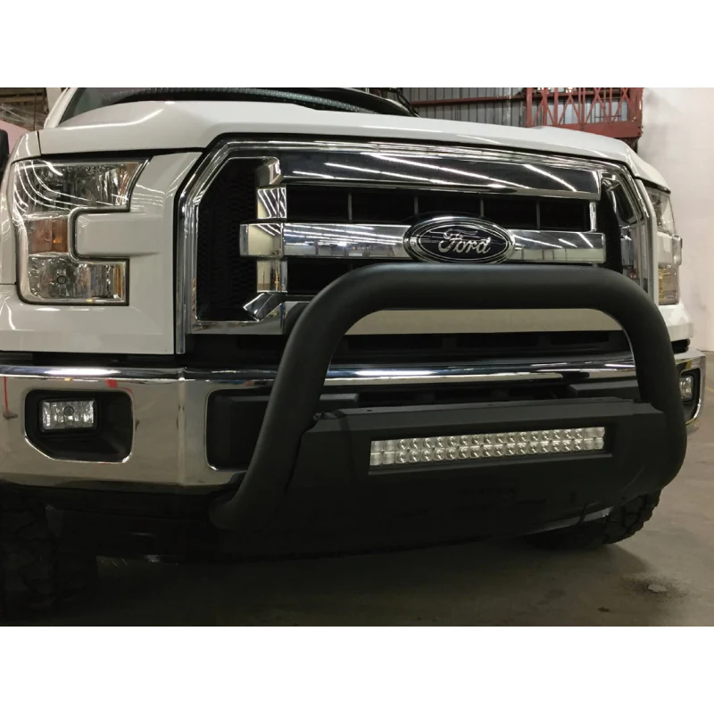 TrailFX 3.5" Oval Bull Bar w/ Light Option Black Steel Model B1611B