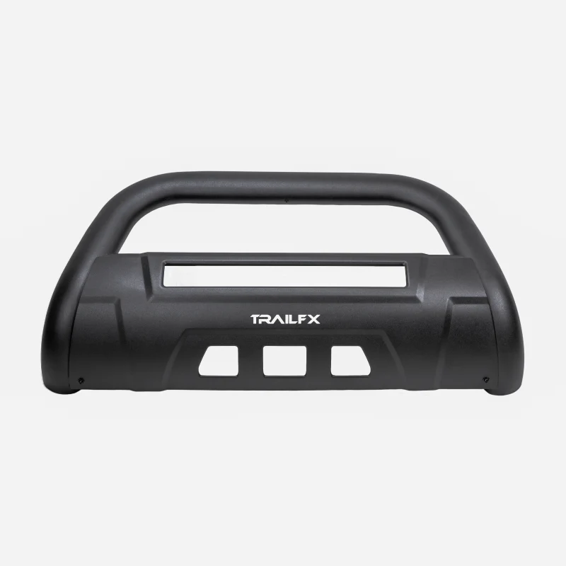 TrailFX 3.5" Oval Bull Bar w/ Skid Plate Black Stainless Steel w/o Light Option Compatible With Parts 220DRSCMB/ 20DRSCM Model B1614T - Image 2