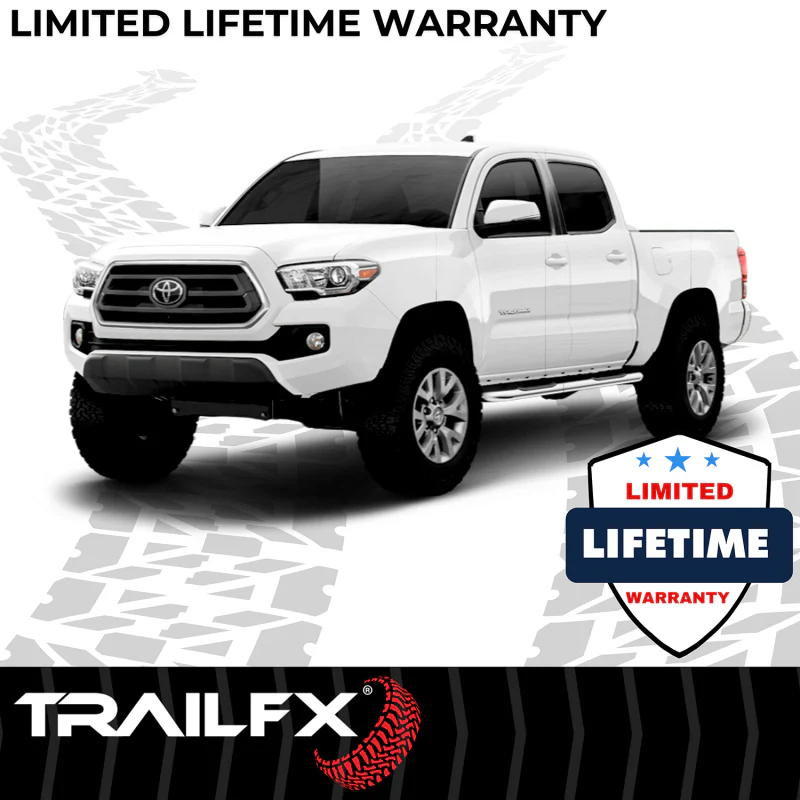 TrailFX 3" Round Bent Step Nerf Bars W/ Step Pads Polished Stainless Steel Model A0068S - Image 5