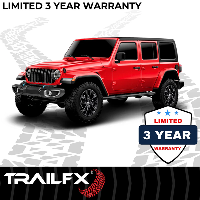 TrailFX 3" Round Bent Step Nerf Bars W/ Step Pads Powder Coat Black Model A0068T - Image 5