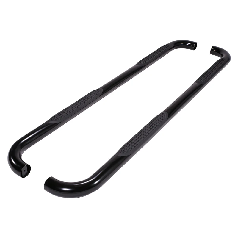 TrailFX 3" Round Bent Step Nerf Bars W/ Step Pads Powder Coat Black Steel Model 1160631073