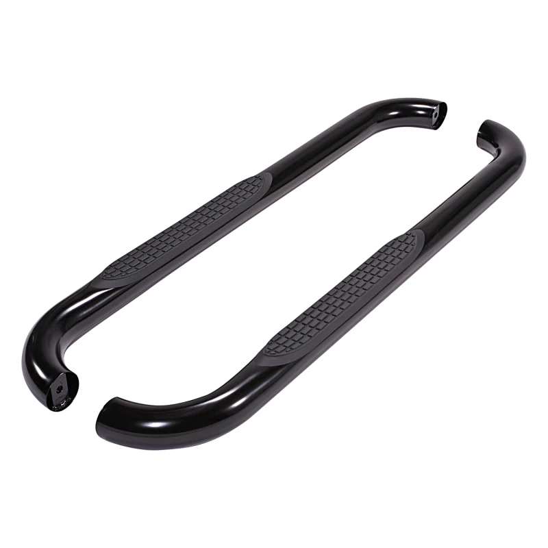 TrailFX 3" Round Bent Step Nerf Bars W/ Step Pads Powder Coat Black Steel Model 1160632073