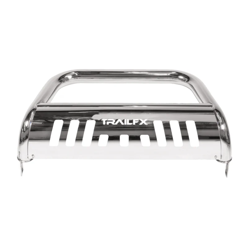 TrailFX 3" Round Bull Bar w/ Skid Plate w/ Light Option Polished Stainless Steel Model B0044S - Image 2