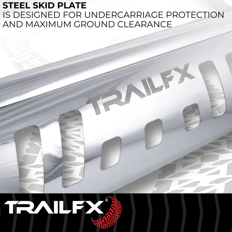 TrailFX 3" Round Bull Bar w/ Skid Plate w/ Light Option Polished Stainless Steel Model B0045S - Image 7