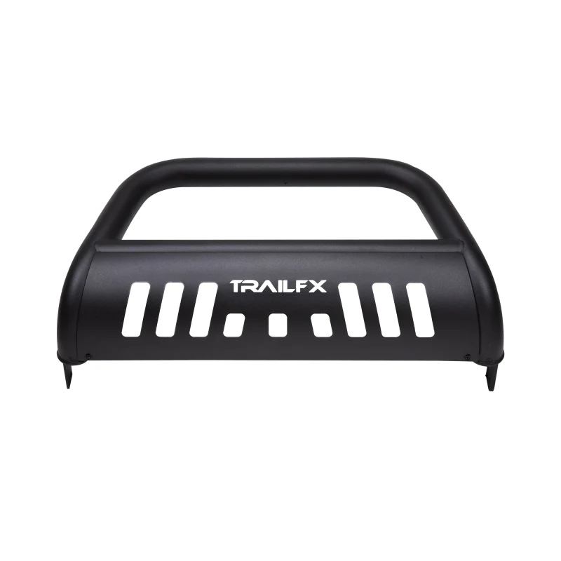 TrailFX 3" Round Bull Bar w/ Skid Plate w/ Light Option Powder Coated Titanium Black Steel Model B0044T - Image 2