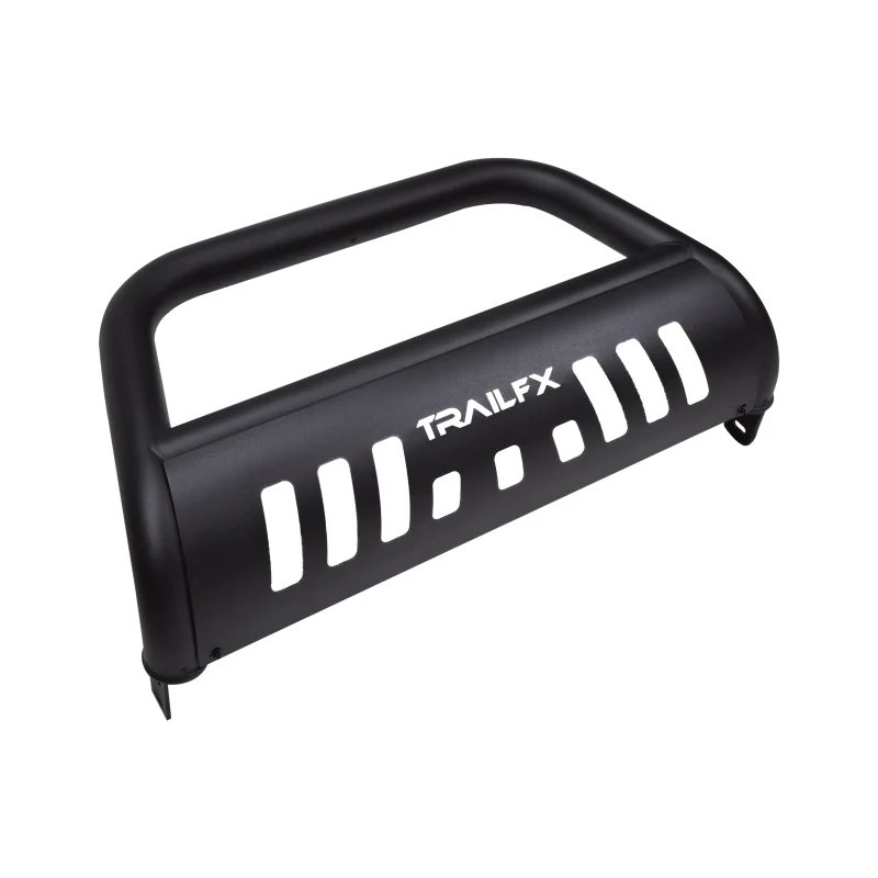 TrailFX 3" Round Bull Bar w/ Skid Plate w/ Light Option Powder Coated Titanium Black Steel Model B0044T - Image 3