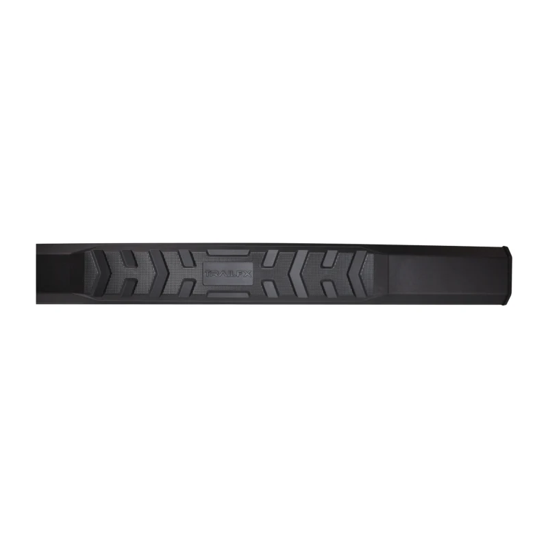 TrailFX 4.5" Hexagonal Straight A4 Step Nerf Bars W/ Step Pads Powder Coat Black Aluminum Model AL4011B