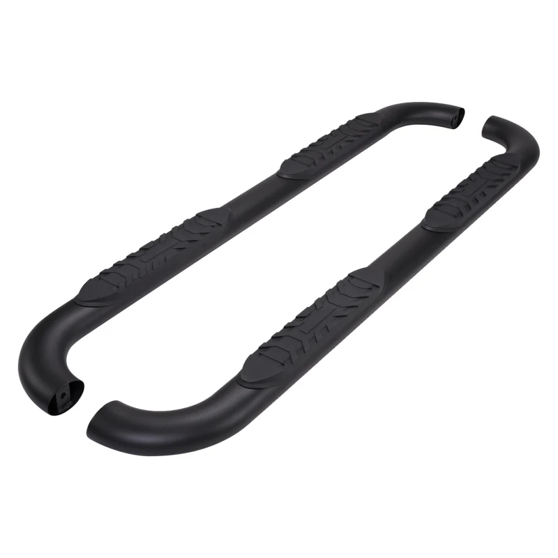 TrailFX 4" Oval Bent Step Nerf Bars W/ Step Pads Titanium Black Steel Model A1004B