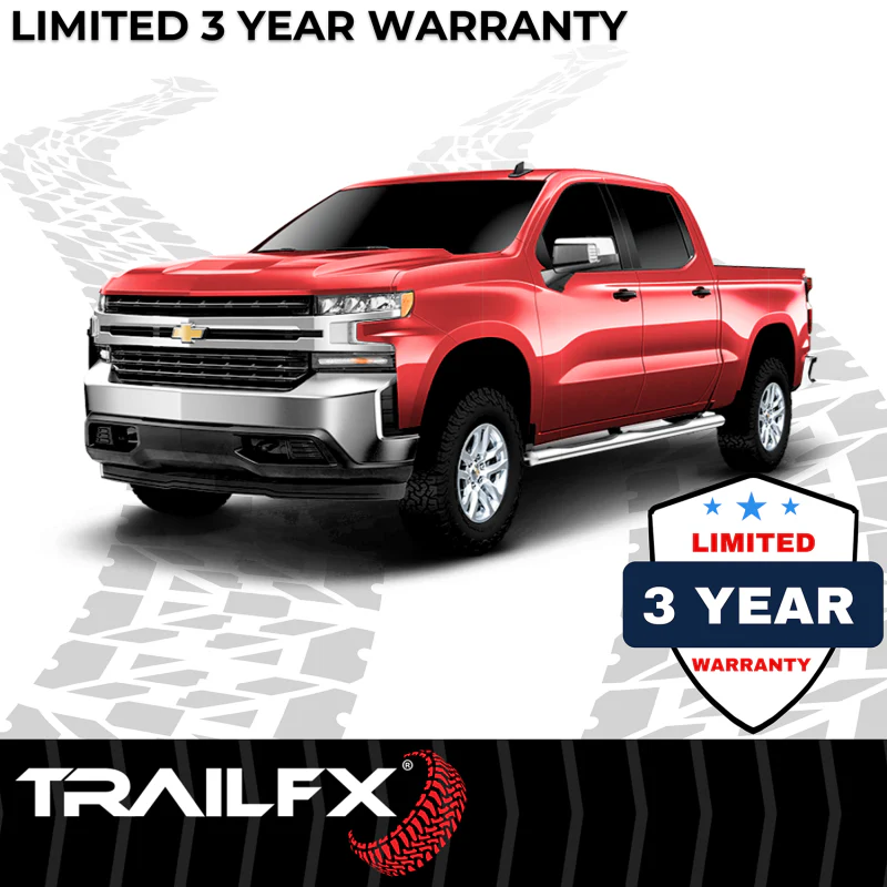 TrailFX 4" Oval Straight Step Nerf Bars W/ Step Pads Polished Stainless Steel Model A1559S - Image 5