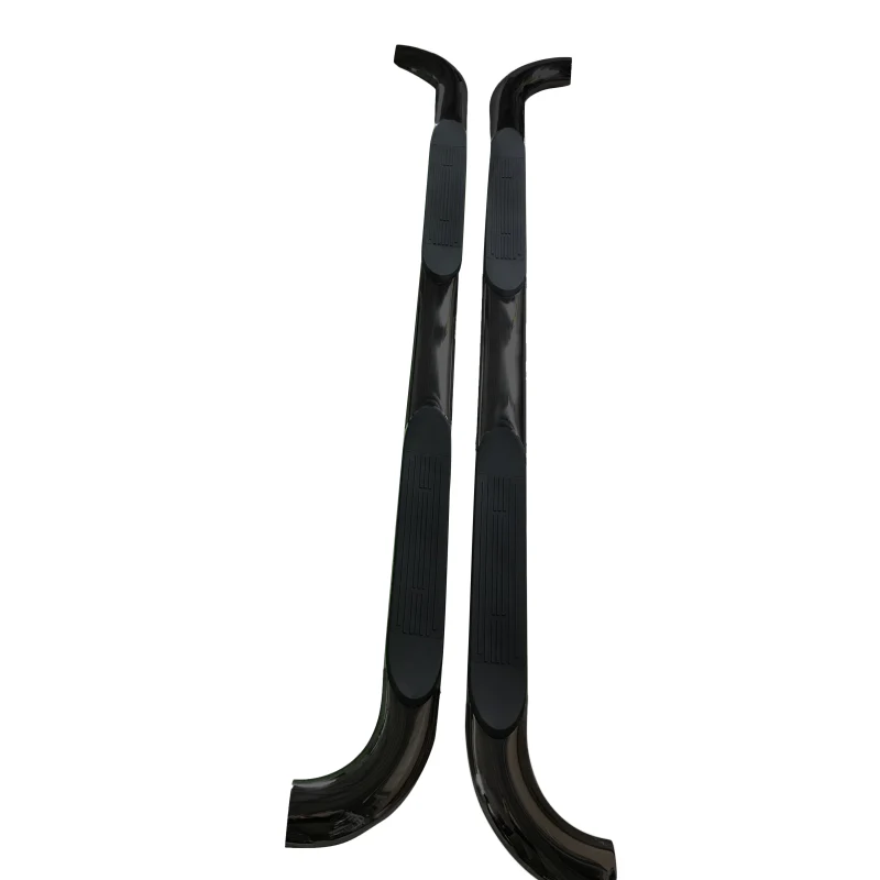TrailFX 4" Oval Straight Step Nerf Bars W/ Step Pads Powder Coat Black Steel Model A1553T