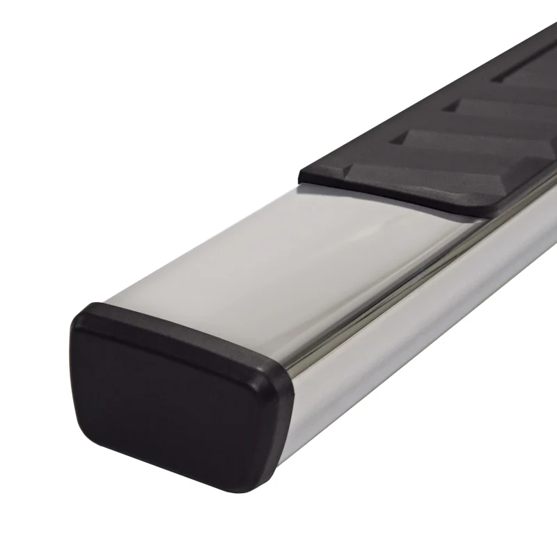 TrailFX 4" Trapezoidal Straight Step Nerf Bars W/ Step Pads Polished Stainless Steel Model A4001S