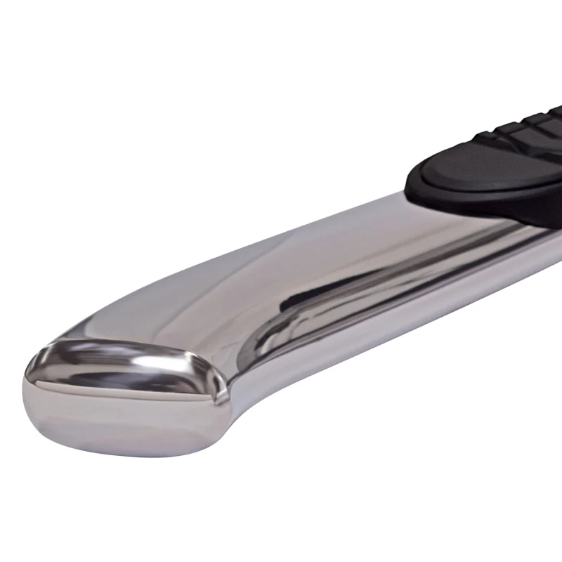 TrailFX 5" Oval Bent Step Nerf Bars W/ Step Pads Bent Polished Stainless Steel Model A7071S - Image 2