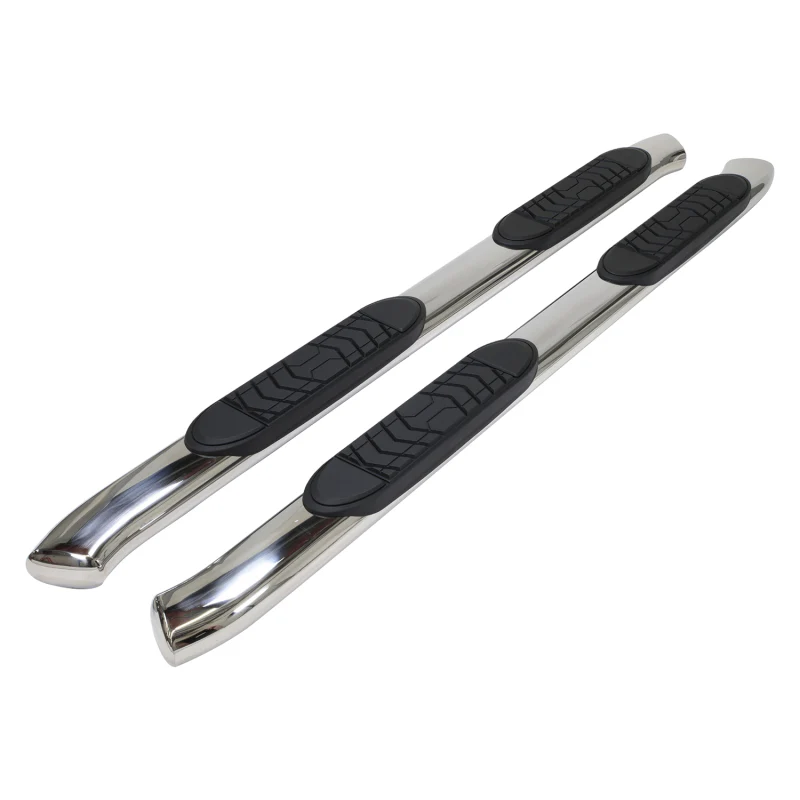 TrailFX 5" Oval Bent Step Nerf Bars W/ Step Pads Polished Stainless Steel Model A7081S
