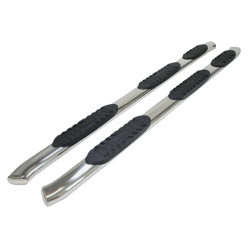 TrailFX 5" Oval Straight Step Nerf Bars W/ Step Bars Polised Stainless Steel Model A7096S