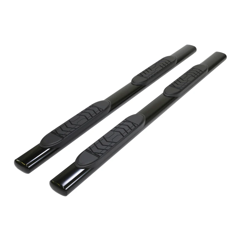 TrailFX 5" Oval Straight Step Nerf Bars W/ Step Pads Matte Black Steel Model A7100T