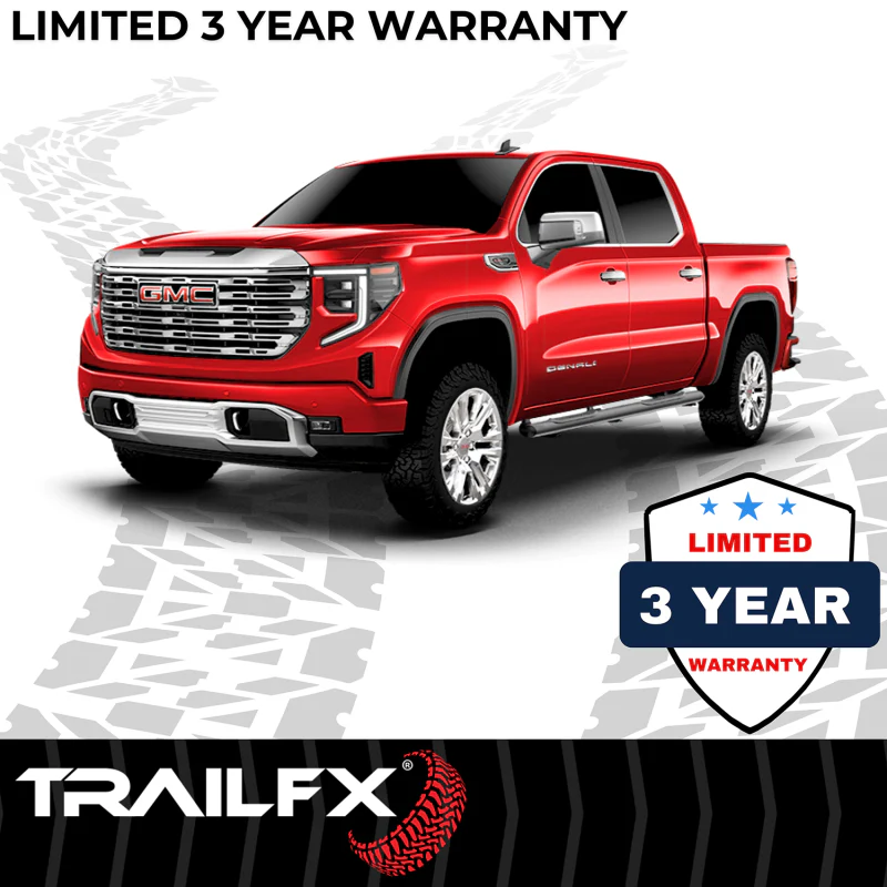 TrailFX 5" Oval Straight Step Nerf Bars W/ Step Pads Matte Black Steel Model A7103T - Image 5