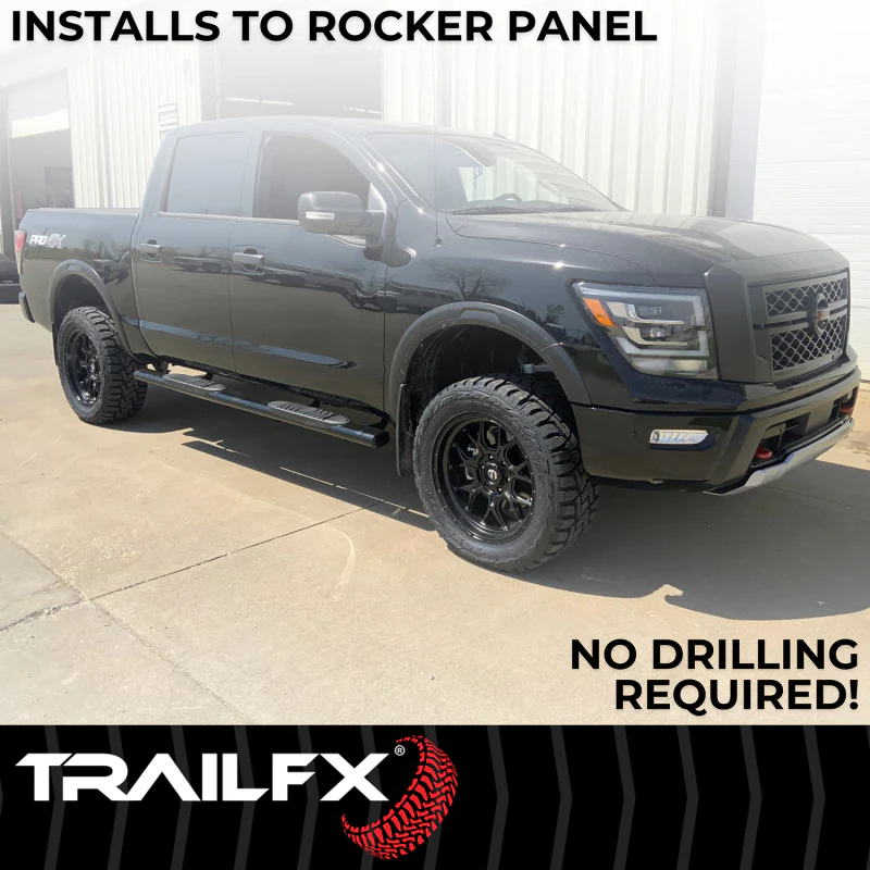 TrailFX 5" Oval Straight Step Nerf Bars W/ Step Pads Matte Black Steel Model A7103T - Image 6