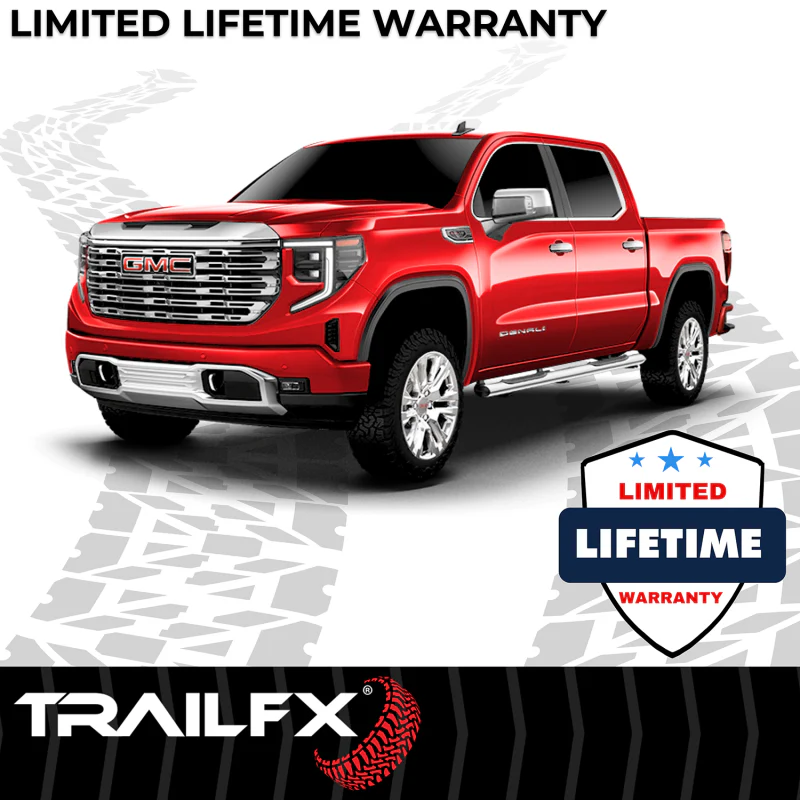 TrailFX 5" Oval Straight Step Nerf Bars W/ Step Pads Polised Stainless Steel Model A7102S - Image 5