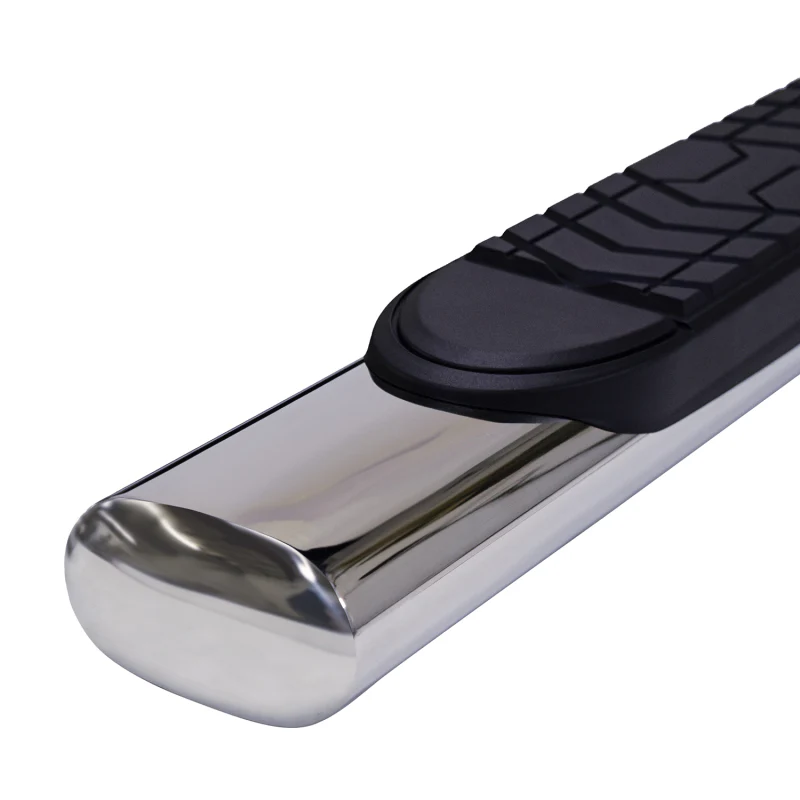 TrailFX 5" Oval Straight Step Nerf Bars W/ Step Pads Polished Stainless Steel Model A7011S - Image 2