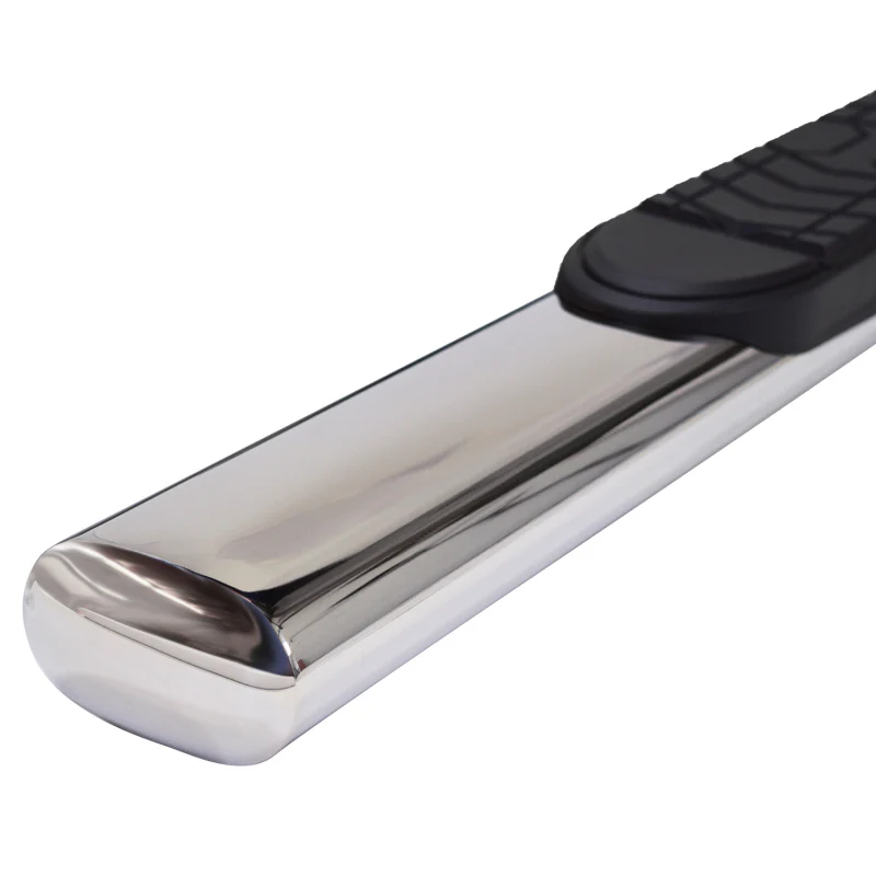 TrailFX 5" Oval Straight Step Nerf Bars W/ Step Pads Polished Stainless Steel Model A7036S - Image 2