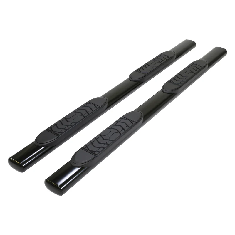 TrailFX 5" Oval Straight Step Nerf Bars W/ Step Pads Powder Coat Black Steel Model A7010B
