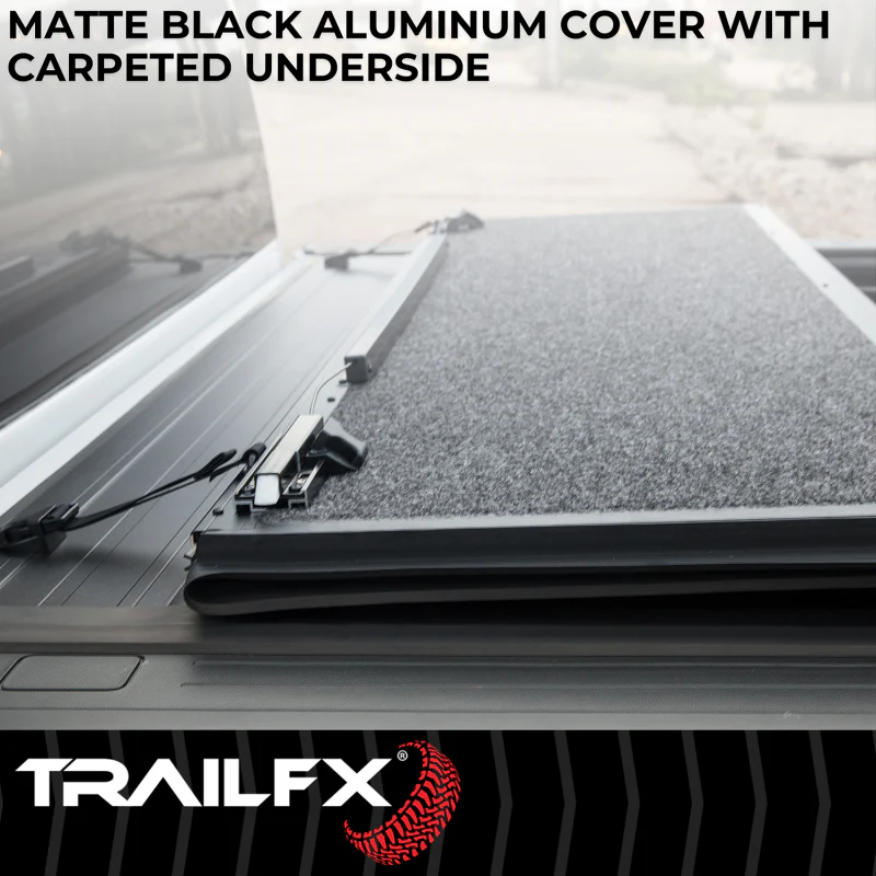 TrailFX Hard Bi-Fold Tonneau Cover Black Aluminum Model TFX3712 - Image 4