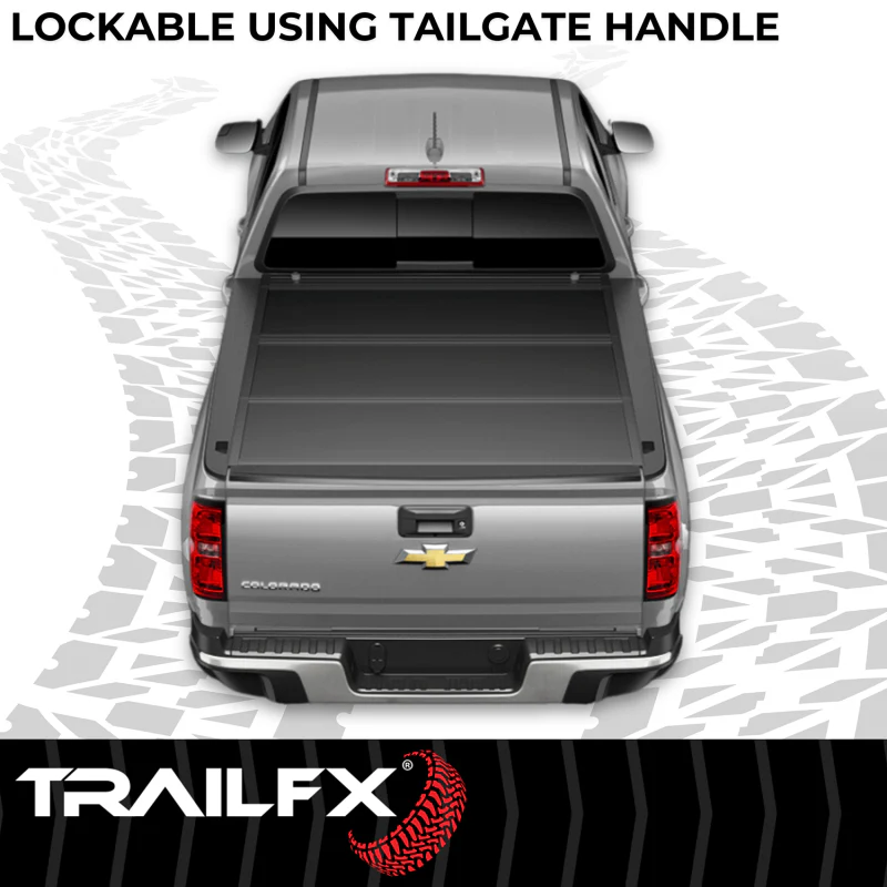 TrailFX Hard Bi-Fold Tonneau Cover Black Aluminum Model TFX3712 - Image 5