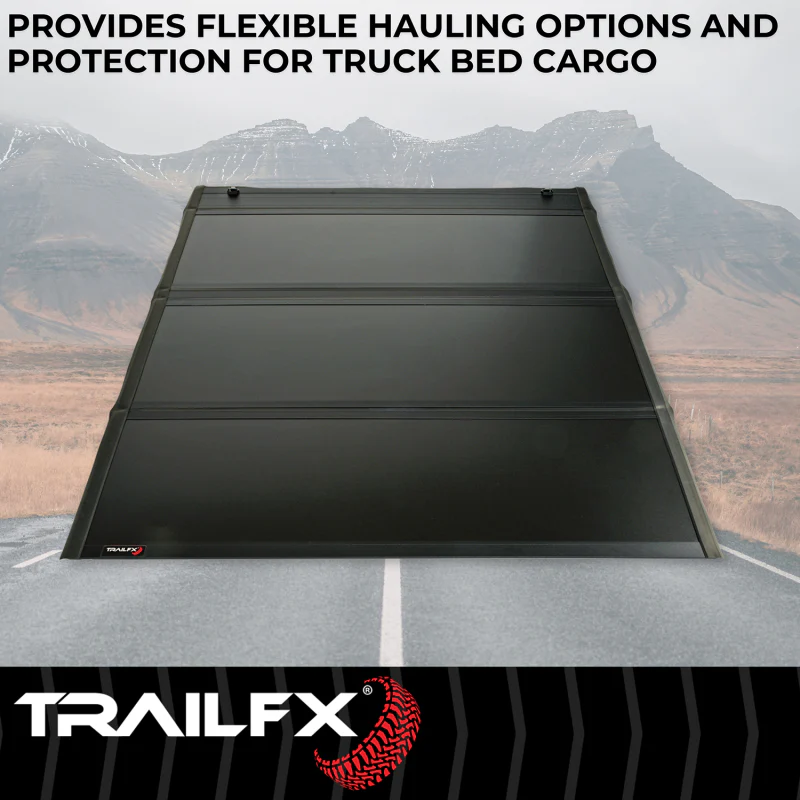 TrailFX Hard Bi-Fold Tonneau Cover Black Aluminum Model TFX5710 - Image 8
