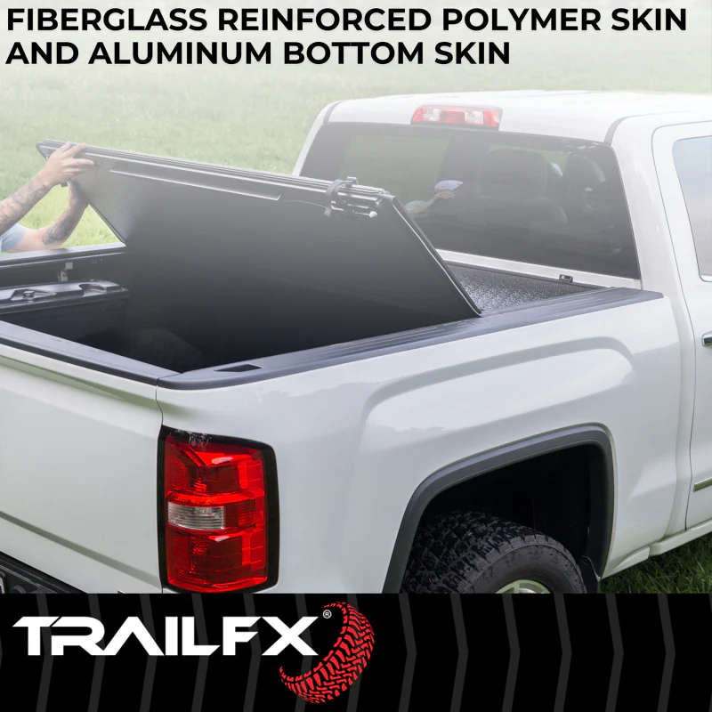 TrailFX Hard Bi-Fold Tonneau Cover Low Profile Black Plastic Model TFX3532 - Image 4