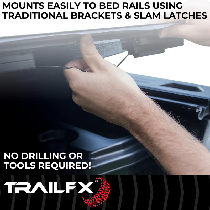 TrailFX Hard Bi-Fold Tonneau Cover Low Profile Plastic Model TFX5530 - Image 6