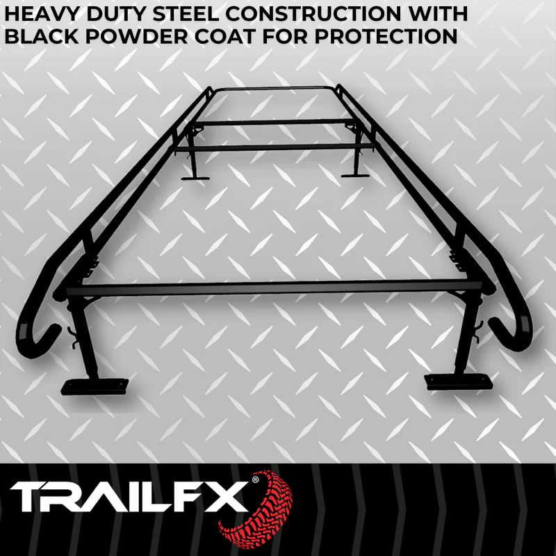 TrailFX Ladder Rack 1000 LB Service Body Contractor Rack Black Steel Model FCLR008B - Image 6