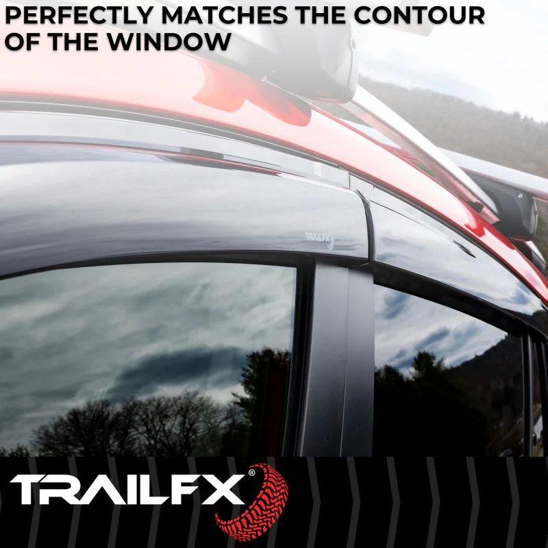 TrailFX Low Profile Side Window Deflector Fits Front And Rear Tape-On Smoke Acrylic Set Of 4 Model 4231H - Image 5