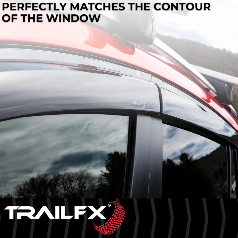 TrailFX Low Profile Side Window Deflector Fits Front And Rear Tape-On Smoke Acrylic Set Of 4 Model 4269H - Image 2