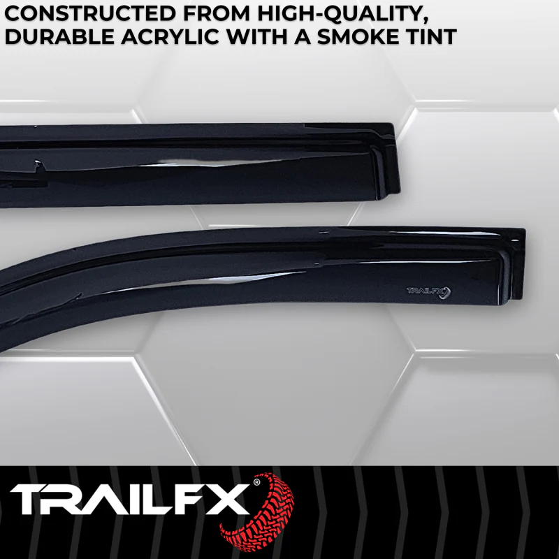 TrailFX Low Profile Side Window Deflector Fits Front And Rear Tape-On Smoke Acrylic Set Of 4 Model 4716H - Image 3
