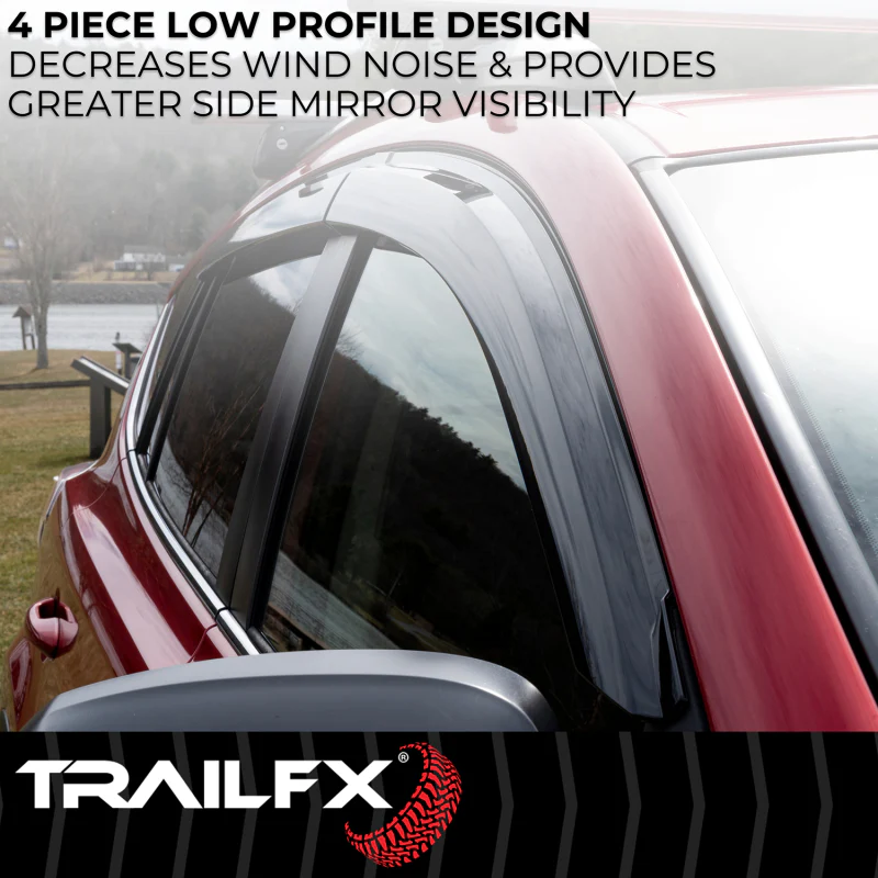 TrailFX Low Profile Side Window Deflector Fits Front And Rear Tape-On Smoke Acrylic Set Of 4 Model 4716H - Image 4