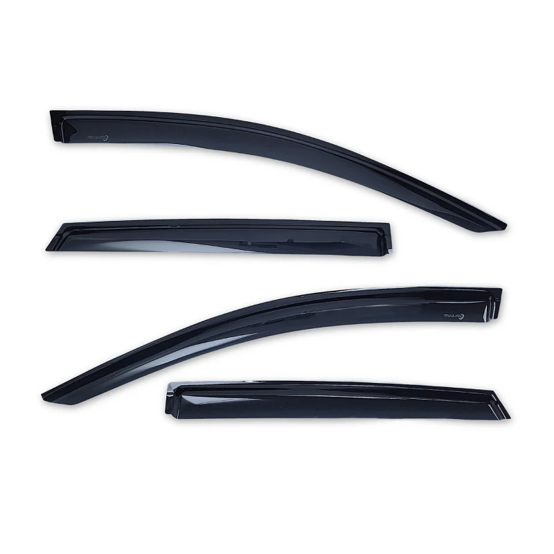 TrailFX Low Profile Side Window Deflector Fits Front And Rear Tape-On Smoke Acrylic Set Of 4 Model 4930H