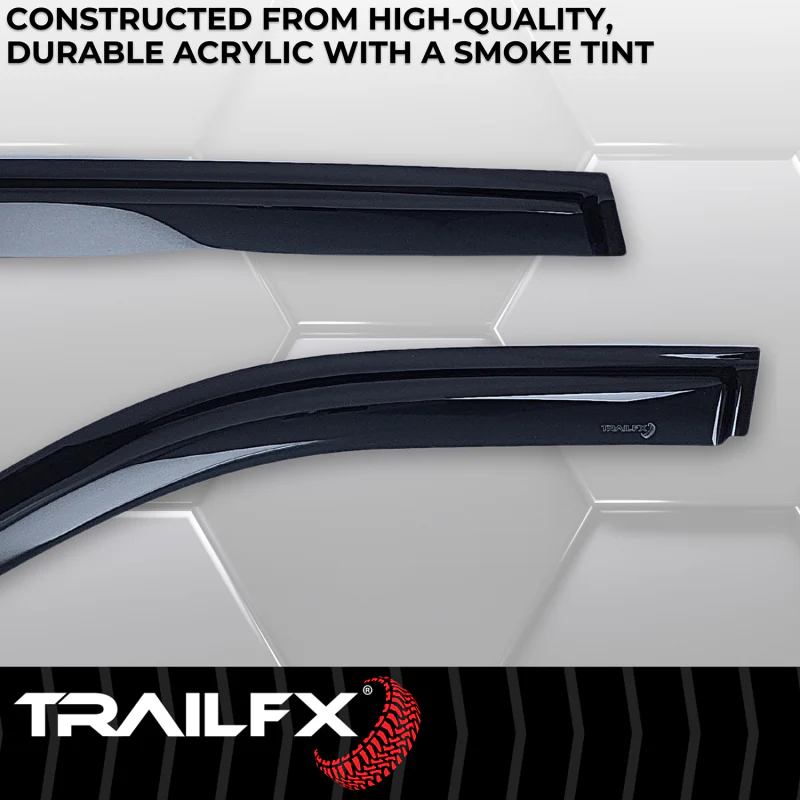 TrailFX Low Profile Side Window Deflector Fits Front And Rear Tape-On Smoke Acrylic Set Of 4 Model 4930H - Image 3
