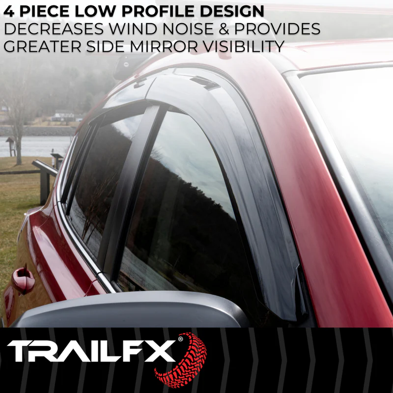 TrailFX Low Profile Side Window Deflector Fits Front And Rear Tape-On Smoke Acrylic Set Of 4 Model 4930H - Image 4