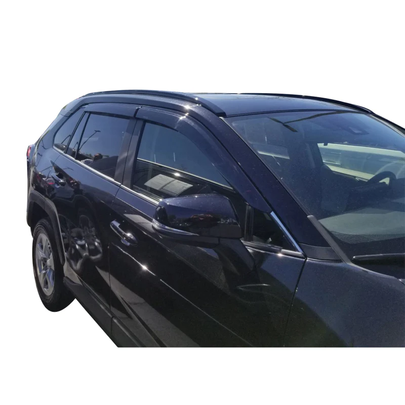 TrailFX Low Profile Side Window Deflector Tape-On Smoke Acrylic Set of 4 Model 4255H - Image 2