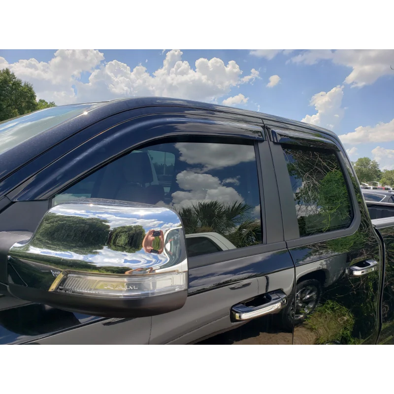 TrailFX Low Profile Side Window Deflector Tape-On Smoke Acrylic Set of 4 Model 4809H - Image 2