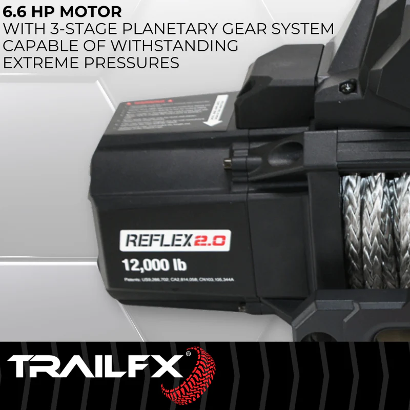 TrailFX REFLEX 2.0 Winch 12000LB Synthetic Rope Model WRS212B - Image 8