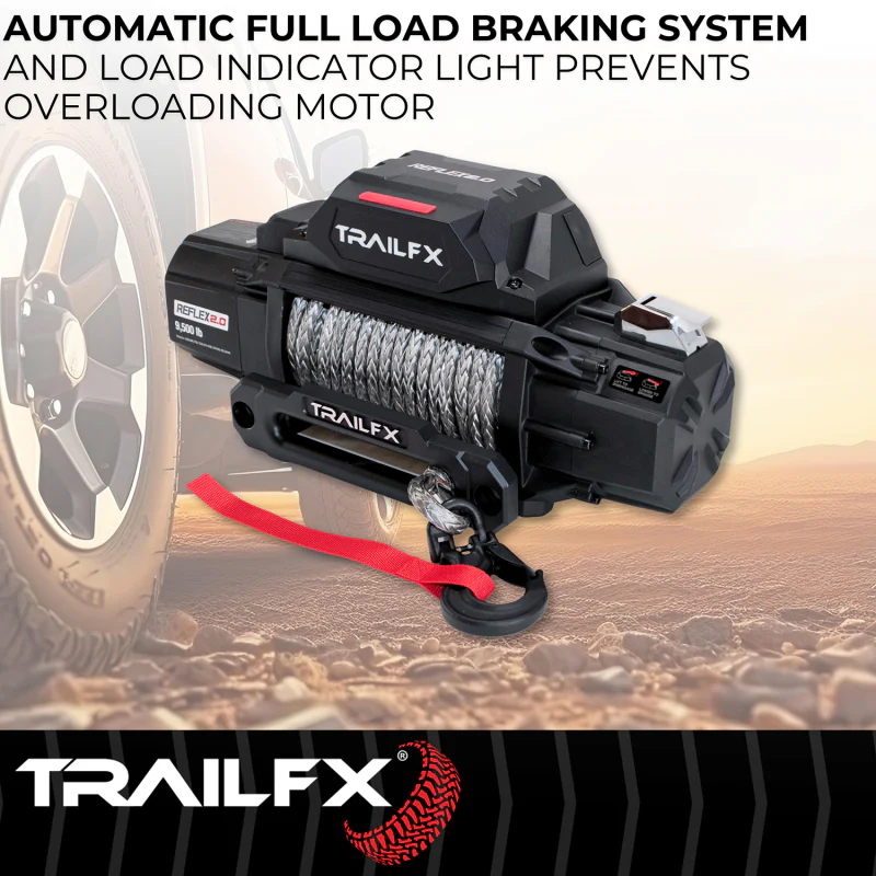 TrailFX REFLEX 2.0 Winch 9500LB Synthetic Rope Model WRS295B - Image 3