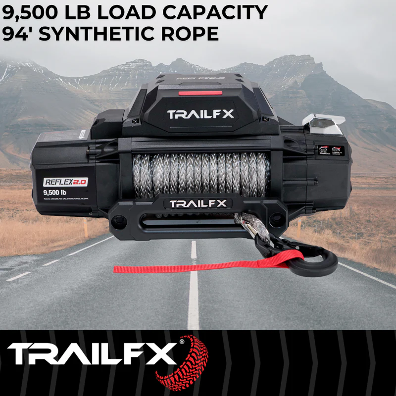 TrailFX REFLEX 2.0 Winch 9500LB Synthetic Rope Model WRS295B - Image 9