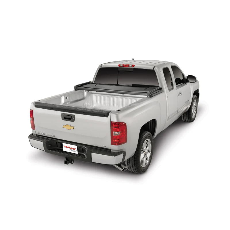 TrailFX Soft Tri-Fold Tonneau Cover Black Vinyl Aluminum Rails Model TFX1003