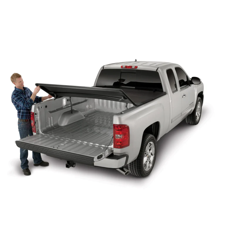 TrailFX Soft Tri-Fold Tonneau Cover Black Vinyl Aluminum Rails Model TFX1010 - Image 4